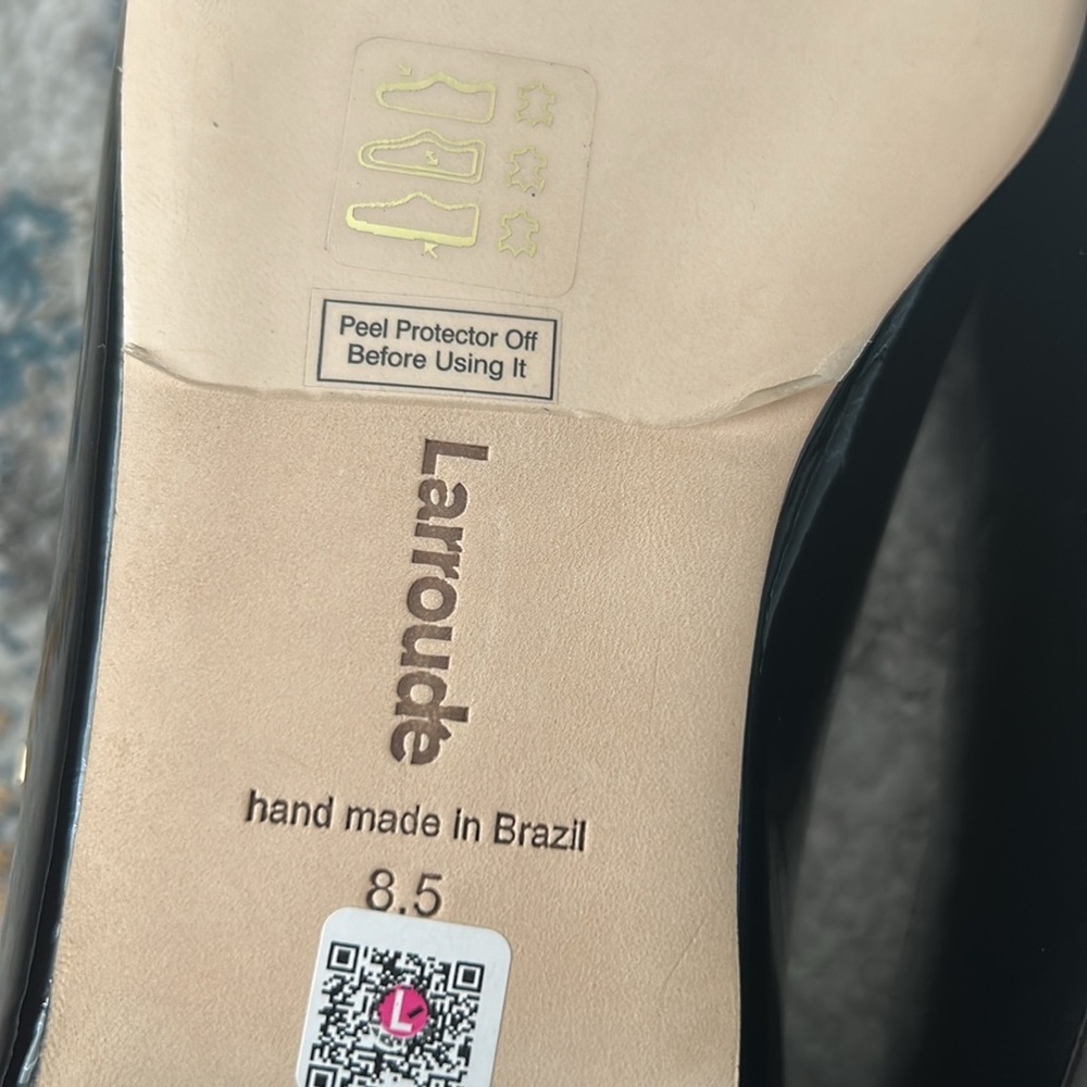Larroudé Blair Ballet Flat in Black Patent Size 8.5 Parisian Mary Jane Flats - Picture 12 of 12